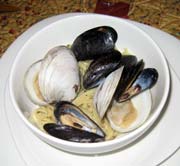 Tagliatelle with Mussels, Clams and Pesto