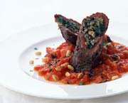 Beef Rolls with Parmigiano, Pine Nuts, Olives, and Capers (Rotoli di Manzo con Parmigiano, Pinoli, Olive e Capperi)