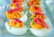 Deviled Eggs with Prosciutto