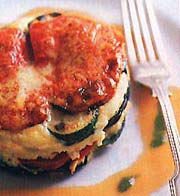 Eggplant, Zucchini, Red Pepper, and Parmigiano Torte