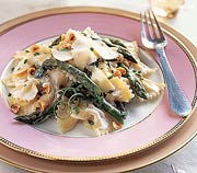 Farfalle with Asparagus, Hazelnuts, and Mascarpone