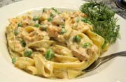Fettuccine with Smoked Salmon and Peas