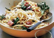 Lemon Fettuccine with Broccoli and Pancetta
