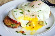 Olive-Oil Fried Eggs With Smoked Mozzarella