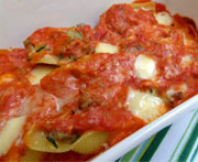 Jumbo Pasta Shells with Prosciutto, Mushrooms and Ricotta