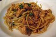 Linguine with Chicken, Leeks and Tomatoes