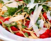 Linguine with Pecorino, Tomatoes, and Arugula