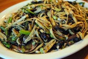Linguine with Asparagus, Leeks, and Portobello Mushrooms