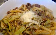 Penne with Sausage and Cabbage