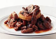 Polenta with Parmigiano, Sausage and Mushroom Ragu