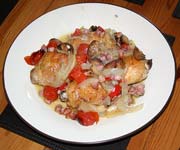 Chicken with Tomatoes, Onions and Mushrooms
