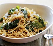 Spaghettini with Pecorino Romano e Escarole