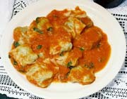 Ricotta and Spinach Tortelloni in Tomato Sauce
