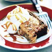 Pumpkin and Pecan Semifreddo with Caramel Sauce